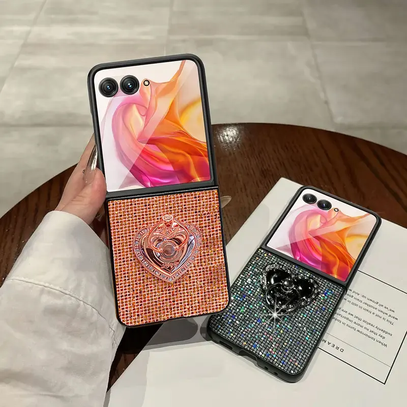 Luxury Love Heart Glitter Phone Case with Sequin Shiny Back Cover