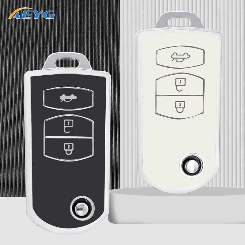 

Fashion TPU Car Folding Key Case Cover Shell For Mazda 3 5 6 Series M6 RX8 MX5 2 3 Button Protector Keyless Fob Bag Accessories