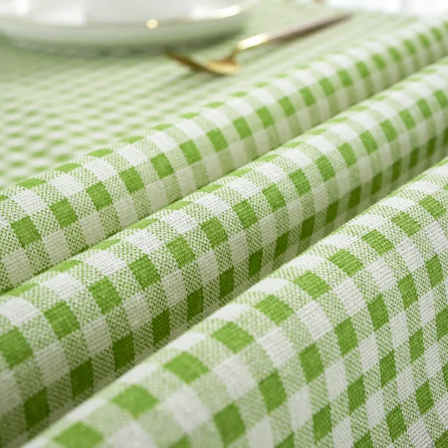 Inyahome-Nappe à carreaux vichy vintage, couverture de table en coton et lin pour QueParty, utilisation intérieure ou extérieure 5