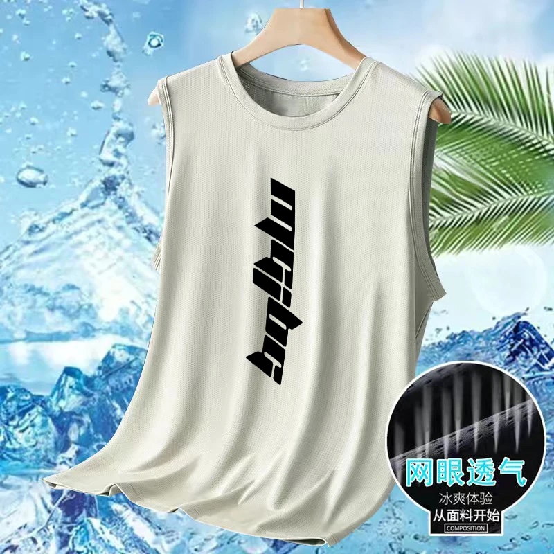 Men's Summer Ultra-thin Loose Oversized Casual Tank Top Breathable Quick Drying Sports Sleeveless T-shirt