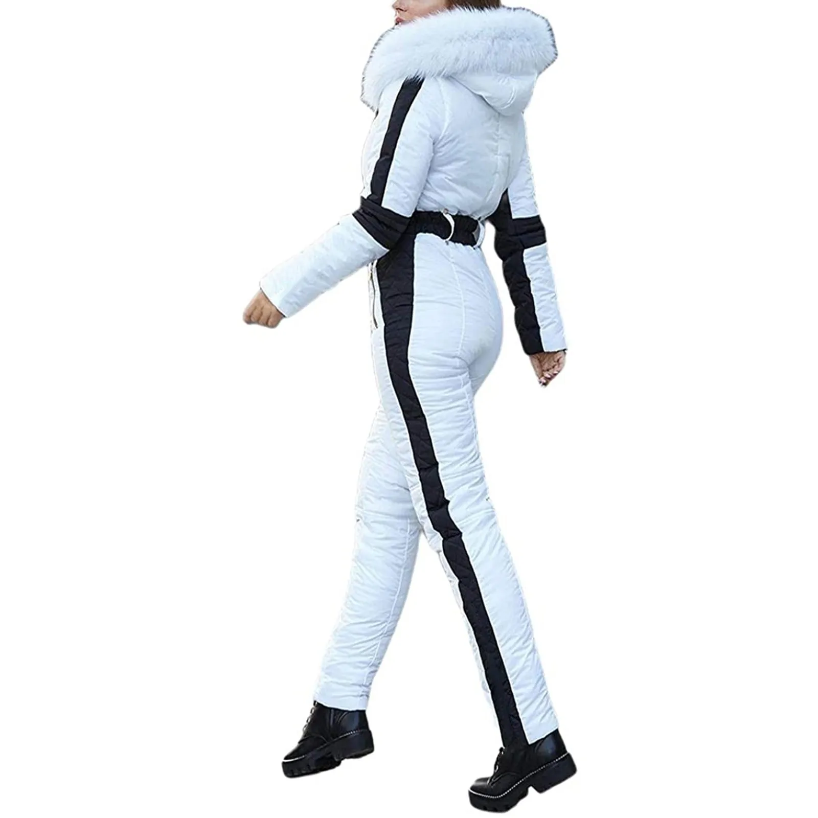 Women's Skiing Suites Winter Outdoor Sports Warm Jumpsuit Waterproof With Removable Collar Outdoor Sports Zipper Ski Suit 4