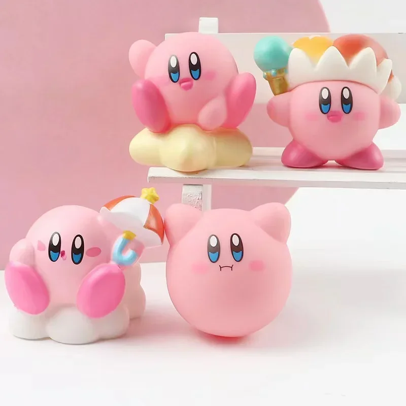 8Pcs/Set Game Super Pink Stars Kirby Action Figures Soft PVC Model Brave  Players Adventure Dream Land Collection Kid Gift Toy