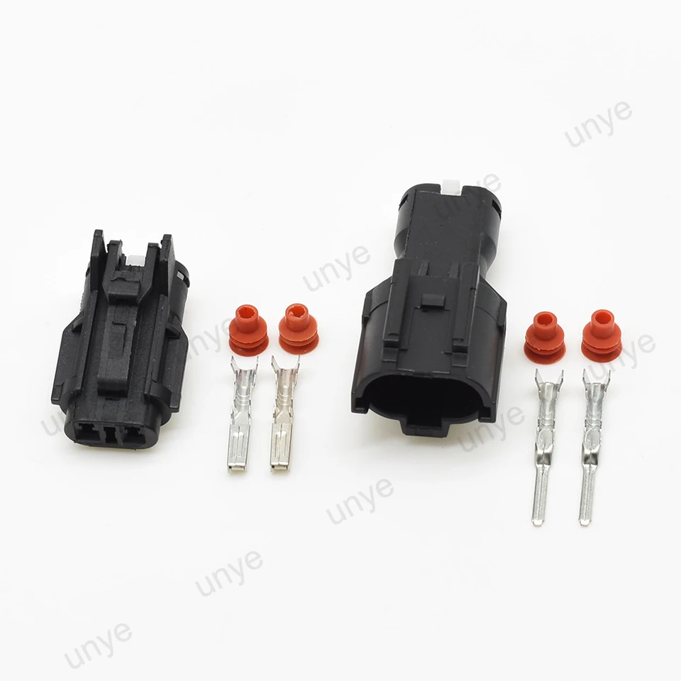 5 Set Connettori Elettrici Auto KET SWP A 2 Pin Maschio/Femmina Impermeabili - Completi Di Terminali E Guarnizioni MG640322/MG610320, Colore Nero