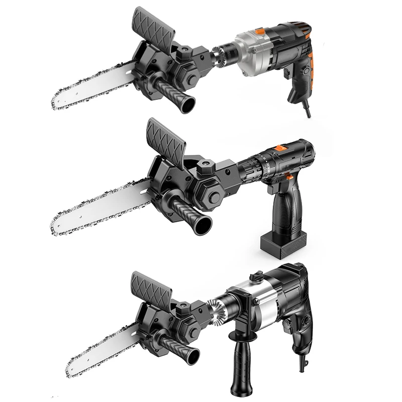 ZK30 4/6 Inch Electric Drill Modified To Electric Chainsaw adapter Tool Portable Conversion Head Kits Woodworking Pruning