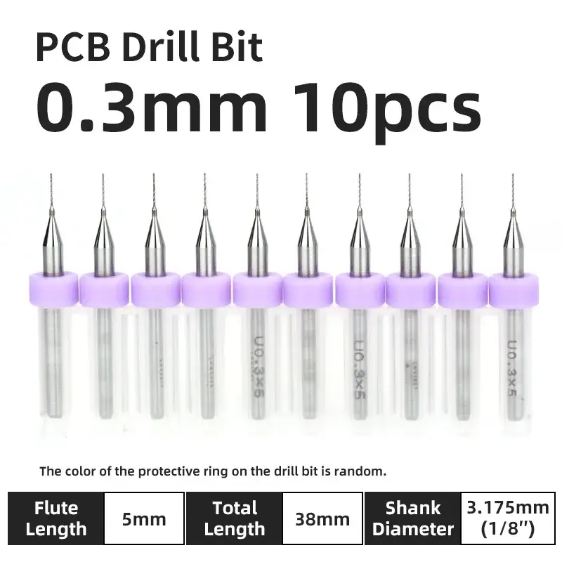 10pcs PCB Drill Bit Set Carbide Micro Drills For Printed Circuit Board 1/8" Fixed Shank Mini CNC Tungsten Steel Bits 0.1-3.175mm image 40