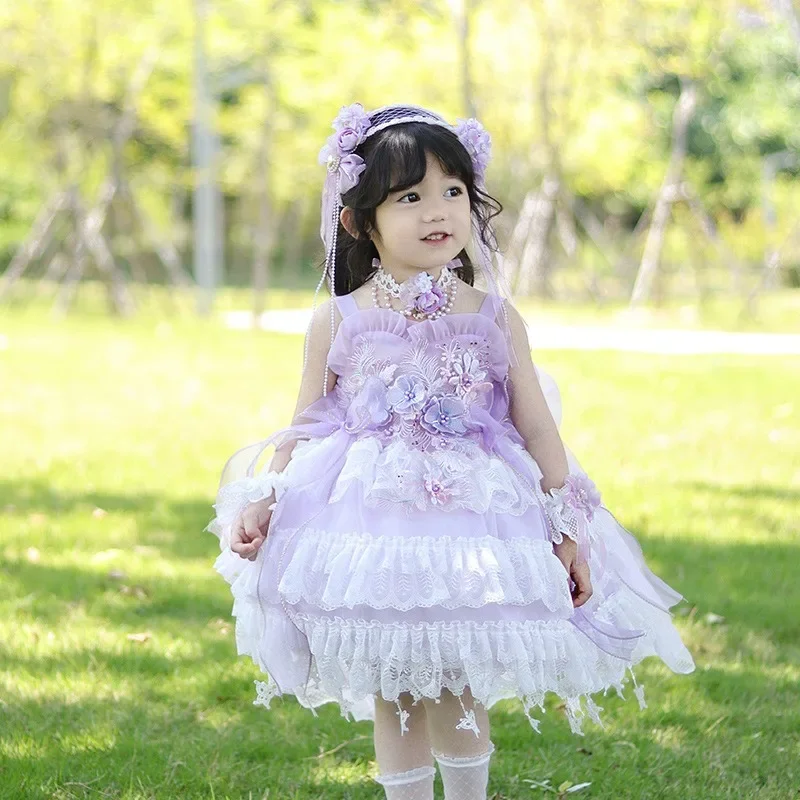 Lolita Flower Wedding Vest Princess Dress Flower Children's Dress Summer Girls' Clothing Children's Performance Clothing