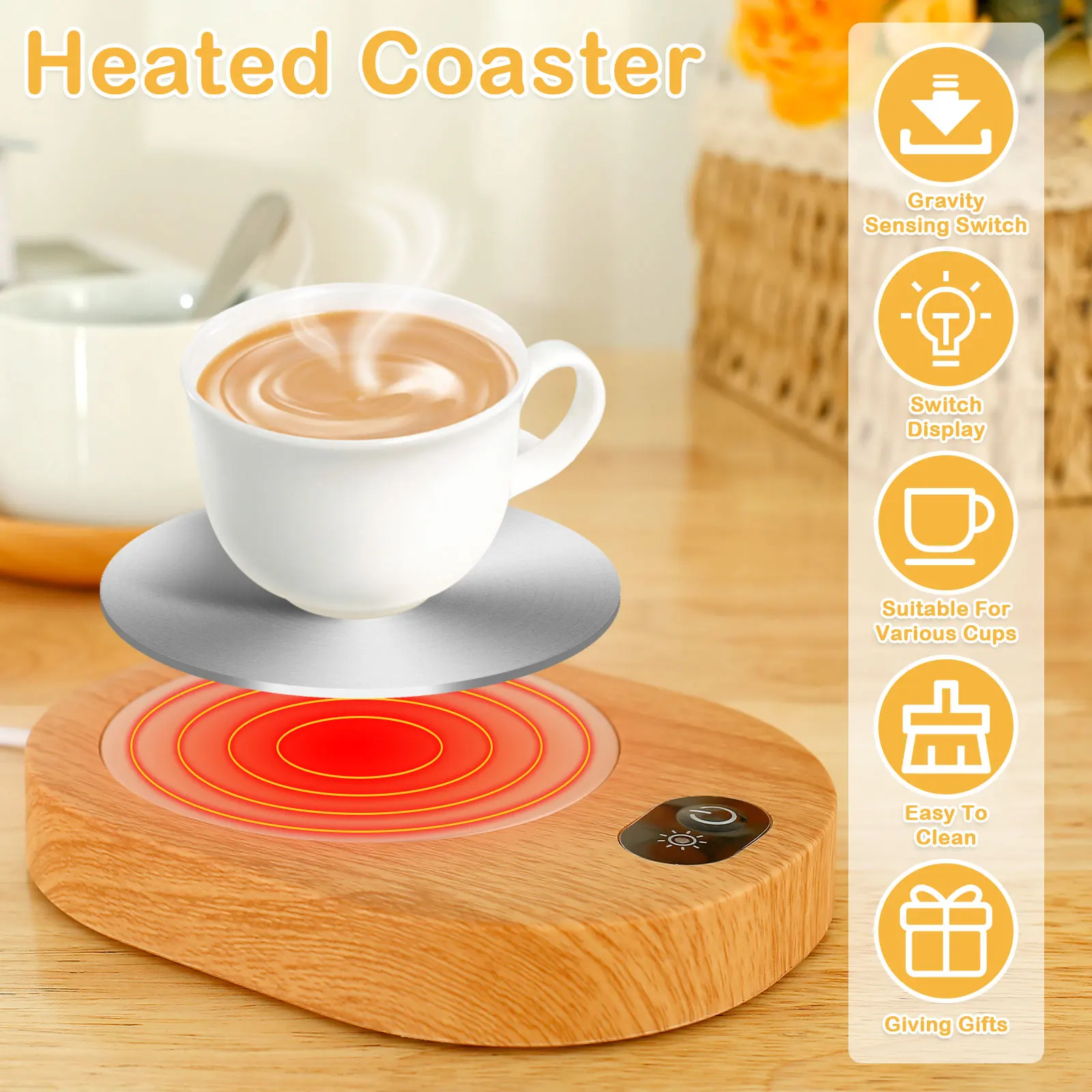 Electric Coffee Cup Warmer Portable USB Mug Warmer Plate 55-65℃ Constant Temperature Coffee Cup Heater Milk Tea Home Office