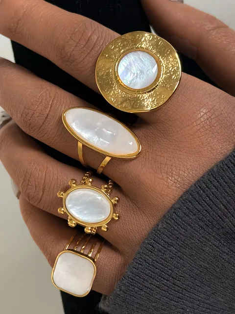 Bagues d'ouverture réglables plaquées or 18 carats en acier inoxydable pour femmes, cadeau de fête de fiançailles, bijoux de tempérament 2025