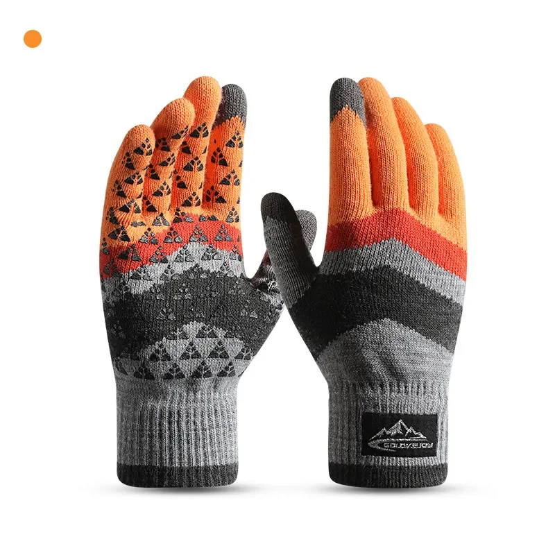 Winter Warm Knit Fashion Fleece Windproof Non-Slip Touchscreen Gloves