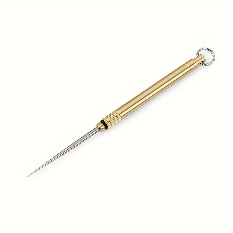 1PC Titanium Outdoor Portable Multifunctional Toothpick Bottle Fruit Fork Camping Tool Toothpick Tube Stronger Than Dental Floss