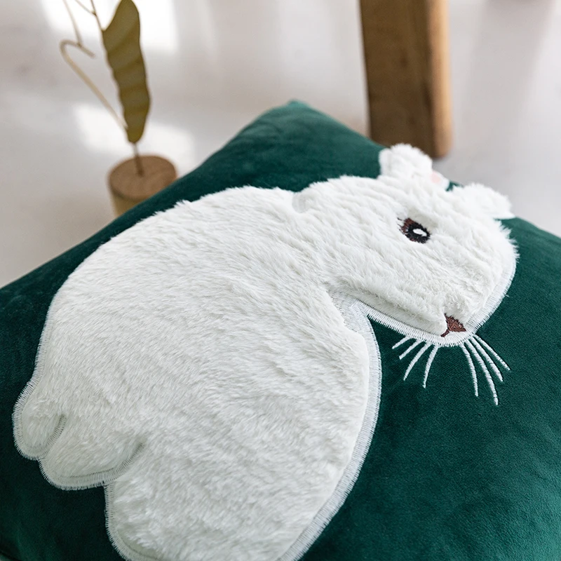 1psc Nordic Small Fresh Sofa Embroidery Pillow Cushion Bedroom Bed Pillowcover Decorative Backrest Flower Pillowcase 5