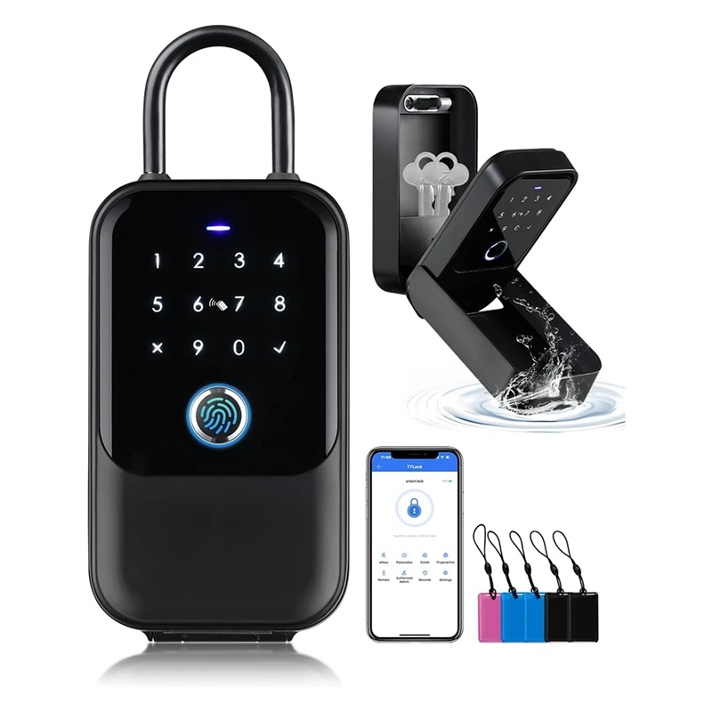 

LJL-Smartlock Box,Key Lock Box Wireless Smart Key Lock Box Electronic Lock Box App, Real Estate Agent Office Home Warehouse
