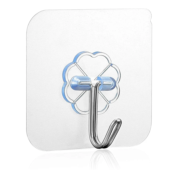 Wall Hooks Seamless Self Adhesive Hooks Door Wall Hangers Transparent Reusable Hanging Hook 1/3/5/10pcs for Kitchen Bathroom