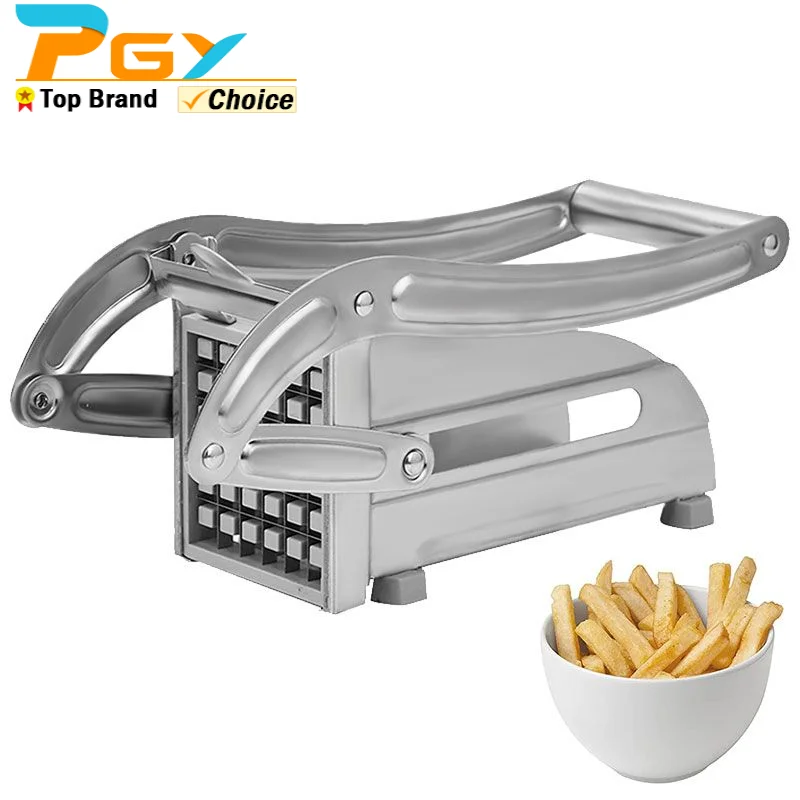Professional Potato French Fry Cutter Machine with 2 Blades Stainless Steel Manual Vegetable Potato Slicer Kitchen Gadgets