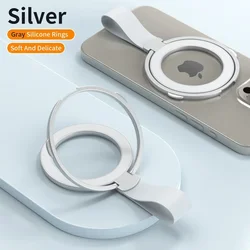 Magnetic KutumyQC Cell Phone Ring Holder with Removable Grip and Kickstand (Silver - 2)