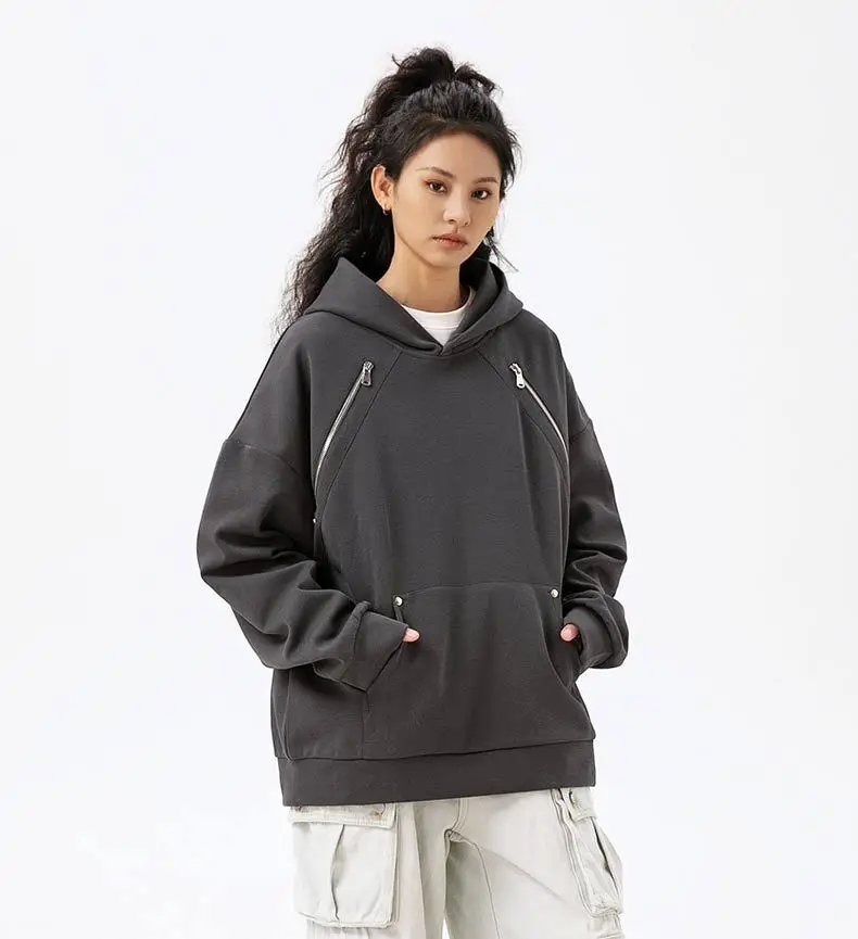 

2024 High Streets blockbuster hoodie spring Rivet Chic Blouse black