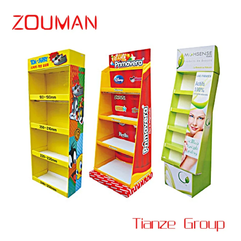 Custom , Custom Retail Printed  Cardboard PDQ Display Rack Cardboard Floor Display Stands Shelf