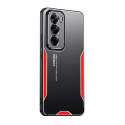 Premium Shockproof Protective Hard Aluminum Alloy Back Cover for Reno 12 Pro (Red)