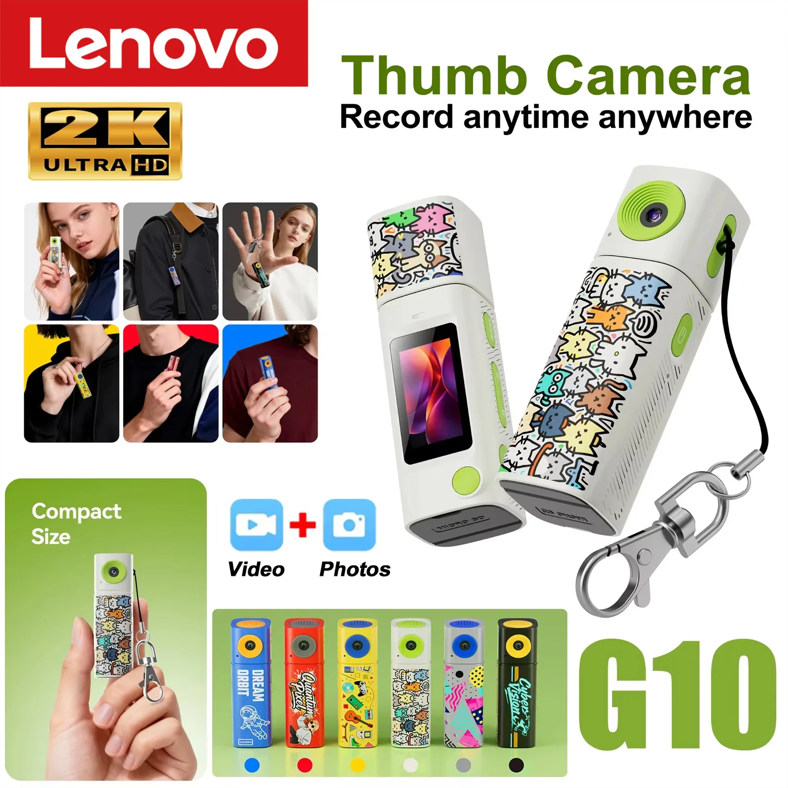 Lenovo Student Action Camera 61° HD Wide-angle Photo Video Recorder in DOPAMINE Colorway Lipstick CCD 2K Mini Thumb Camera 1 Lenovo Student Action Camera 61° HD Wide-angle Photo Video Recorder in DOPAMINE Colorway Lipstick CCD 2K Mini Thumb Camera 1