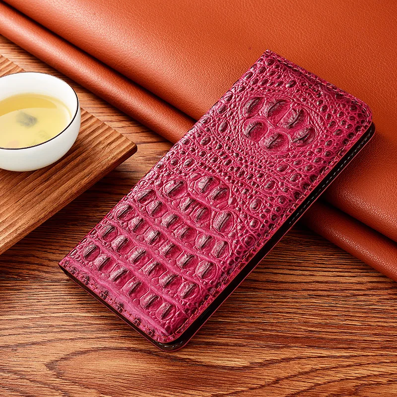 Crocodile Genuine Leather Magnetic Flip Case For vivo V9 V11 V11i V15 V17 V19 V20 V21 V21e V23 V23e Pro SE Neo Wallet Cover
