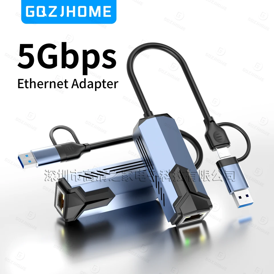 5000Mbps USB Network Card 5Gbps High Speed Wired Adapter USB3.0 Type-C To RJ45 Ethernet Converter HUB For MacBook_voghion.com