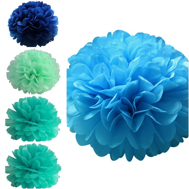 25cm (10) 10pcs Navy Blue Decorative Tissue Paper Pom Poms Flower Ball  Wedding Decoration Party Birthday Baby Shower Birthday - AliExpress