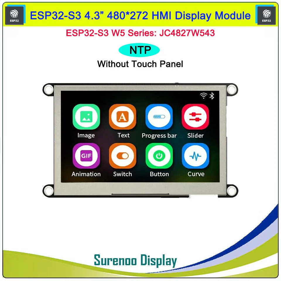 รูปสินค้า หน้าจอสัมผัส ESP32-S3 4.3 นิ้ว IPS 480x272 พร้อม WIFI Bluetooth