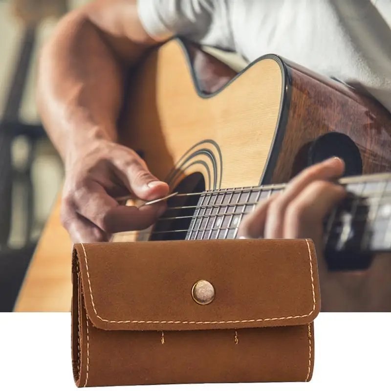 Leather Guitar Pick Holder Guitar Picks Case Box Jewelry Organizers Acoustic Picks Box Parts Performance Accessory
