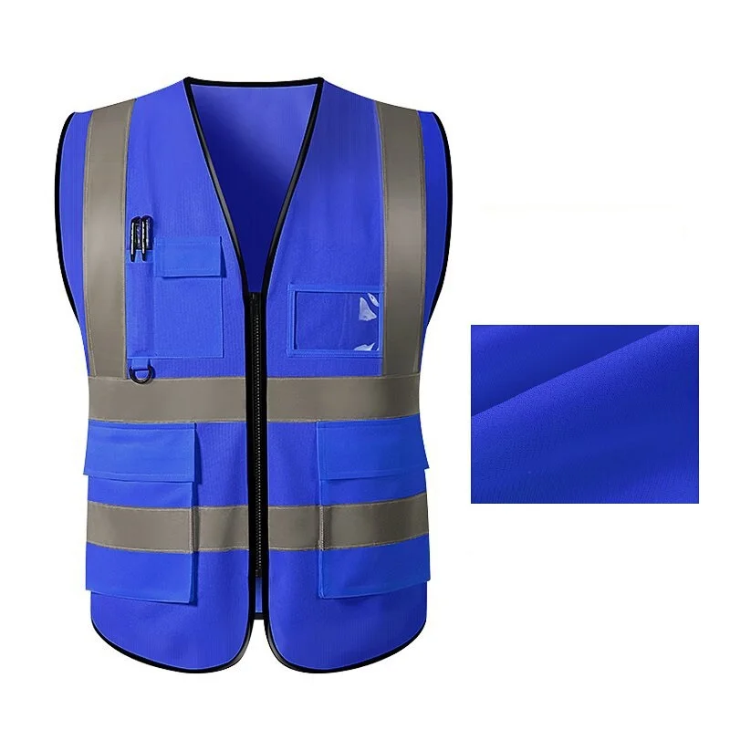 New Nighttime Traffic Environment Hygiene Garden Architecture Multi Pocket Anti static Grid Reflective Vest