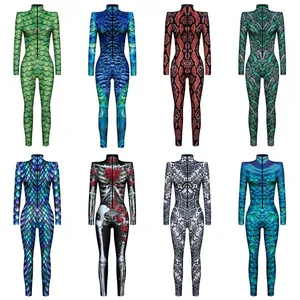 3D Digital Printed Unisex Adult Role Play Cosplay Costume Women Men Halloween Party  Jumpsuit Carnival Outfit