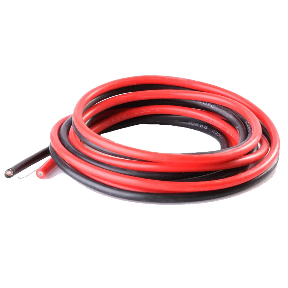 

Силиконовый провод 10 м, 8, 12, 14, 16, 18, 20, 22, 24, 26 AWG, 5 м, красный и 5 м черный провод, термостойкость 200 °C, холодостойкость-60 °