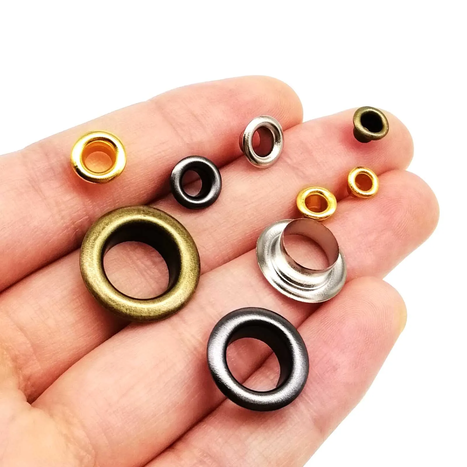 Eyelet Grommet Ring 50 sets 6mm 8mm 10mm 12mm Leather Bag Shoes Belt Canvas Cap Clothes With Washer Air Hole Repair