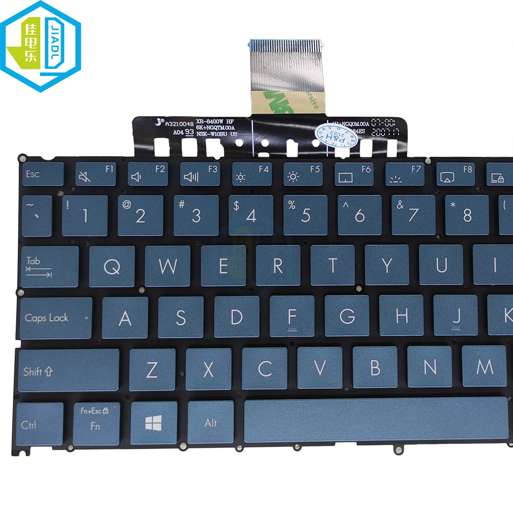 Teclado Backlit para Laptop dos Eua Teclados Ingleses Teclados Azuis Asus Zenbook Pro Duo Ux481 Ux481f Ux481fl Ux481fa 0knb05622us00 - Imagem 5
