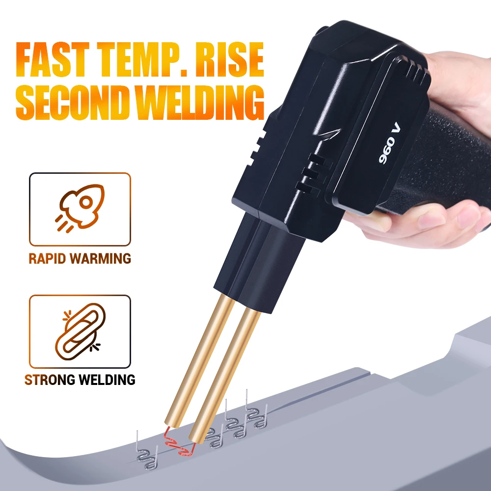 Silverflo 960-V Plastic Welder Gun Rapid Heating Hot Stapler Portable Car Bumper Repair Tools with 2 LED Lamp ,200PCS Staples 4
