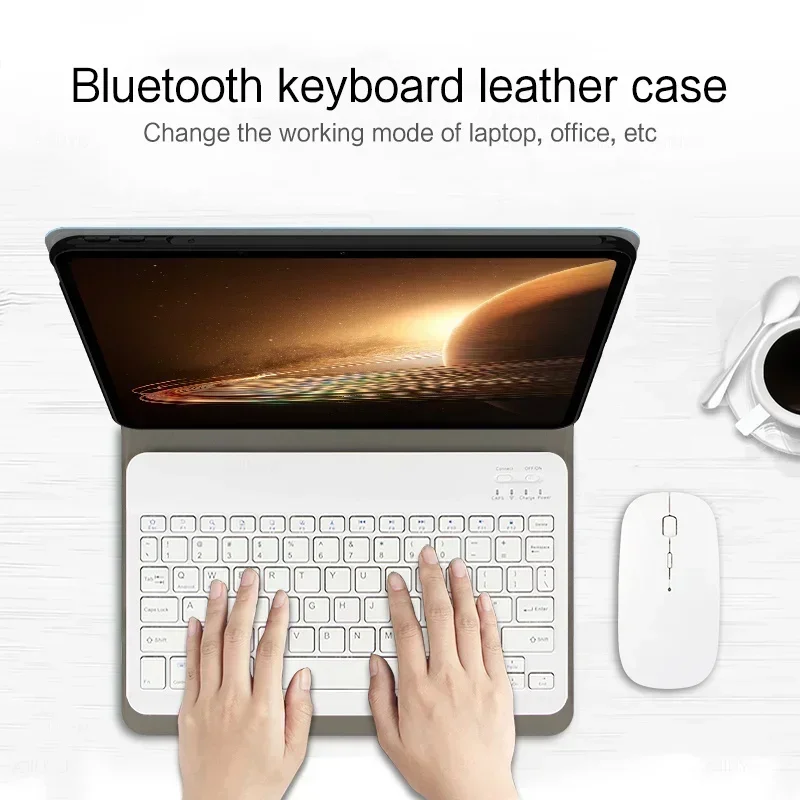 Enhanced Bluetooth Keyboard Tablet Case with Detachable Keyboard and Protective Cover