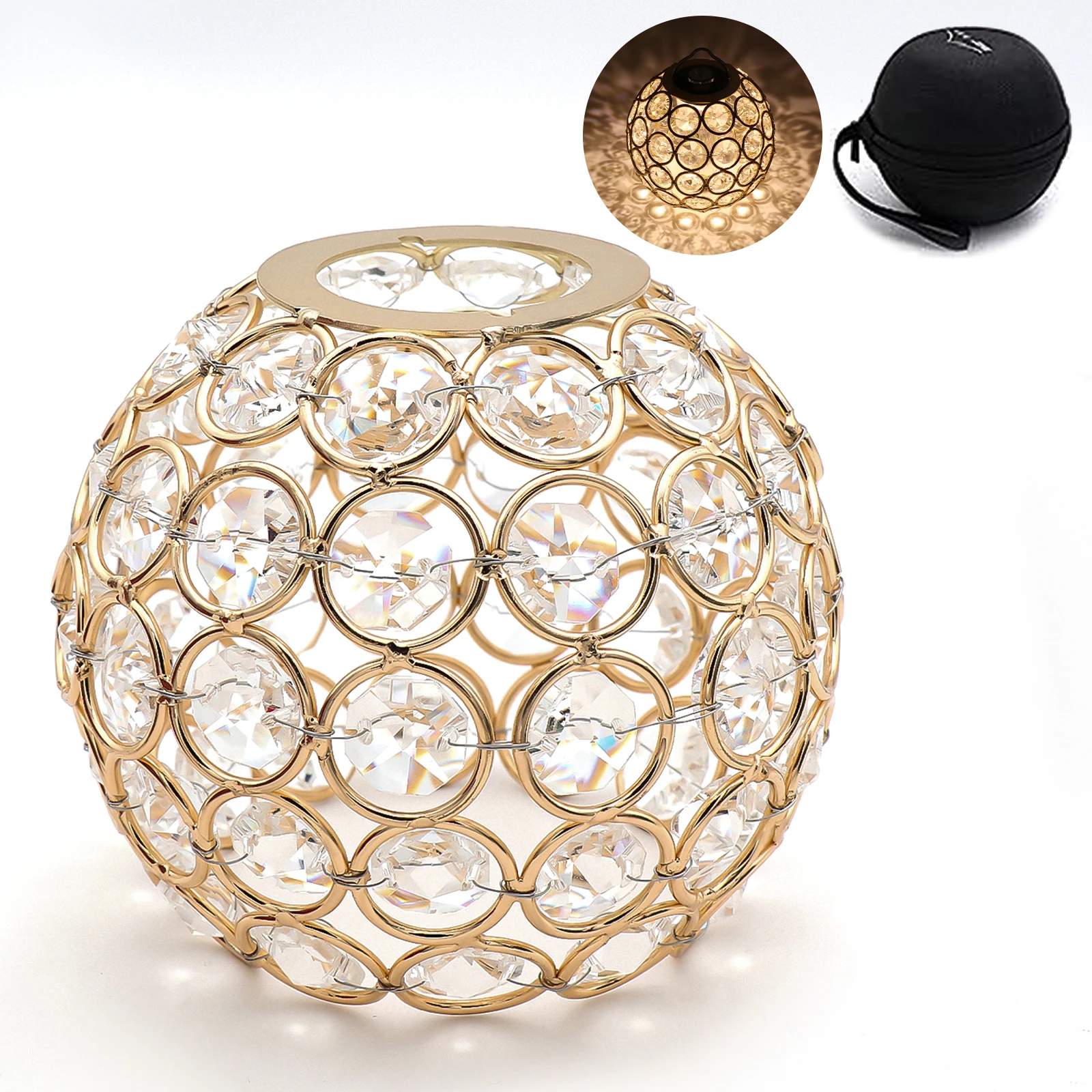 ゴールゼロ、クリスタルランプシェード、グランピングキャンプ