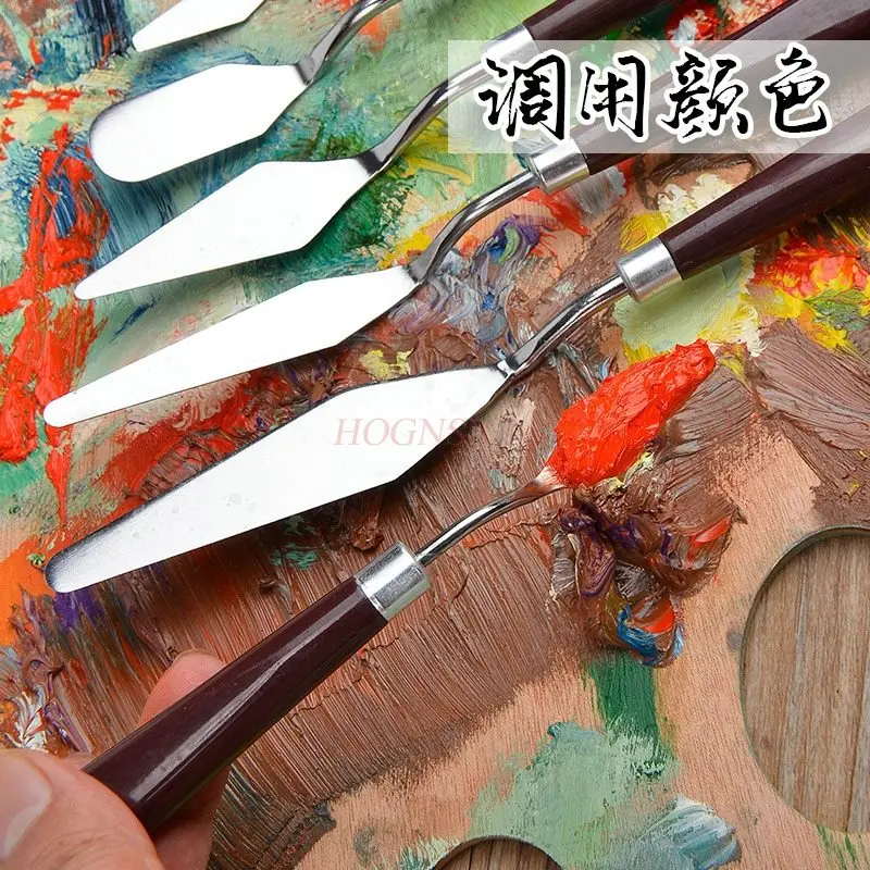 2pcs 질감 페인팅 라운드 헤드 페인팅 나이프, 스크레이퍼, 플랫 헤드, 대형 팁, 소형 팁, 플랫 스크래핑, 소프트 뉴트럴 아트