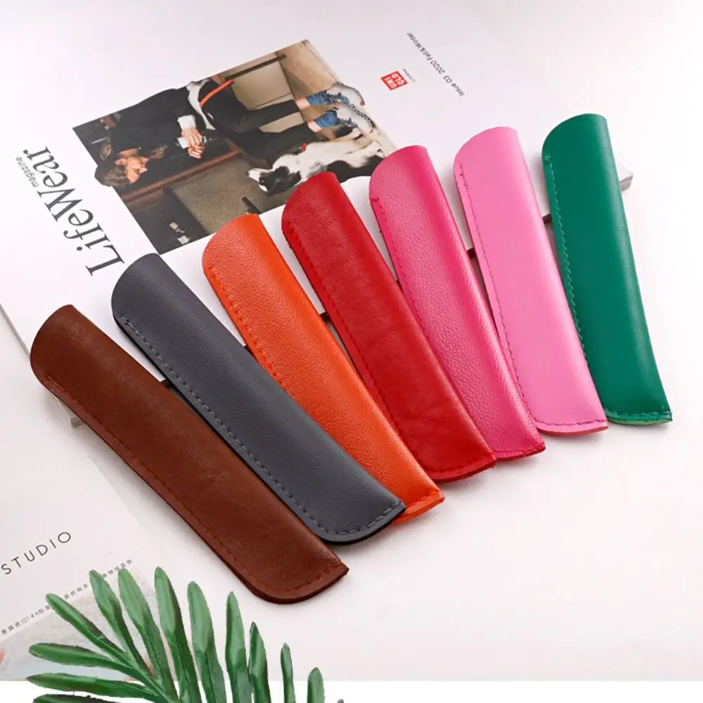 

5PCS Sign Pen Cover Sign Pen Protective Sleeve Waterproof Desktop Organizer PU Leather Pencil Case Gifts Handcraft High-end
