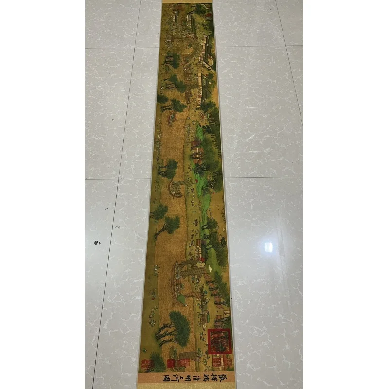 Antique Celebrity Calligraphy and Painting Northern Song Dynasty Zhang Xuanduan Qingming Shanghe Picture Long Scroll Painting Sc 4