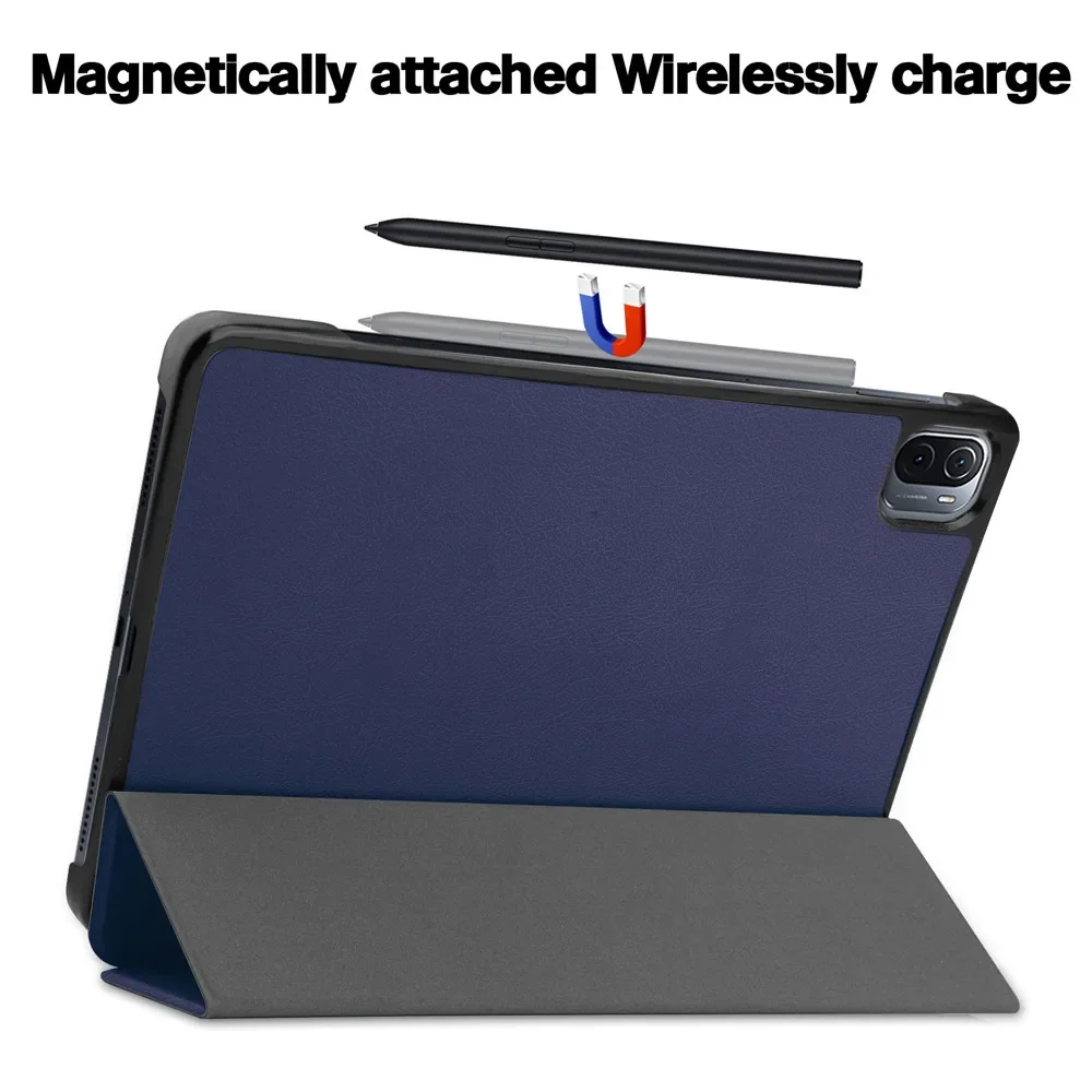 For Xiaomi Pad 5 Case mi Pad 5 Pro cover mipad case Tri-fold Leather Magnetic tablet + film