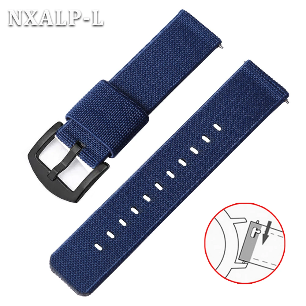 Military-Style Elastic Nylon Watch Band - Quick Release Sport Strap