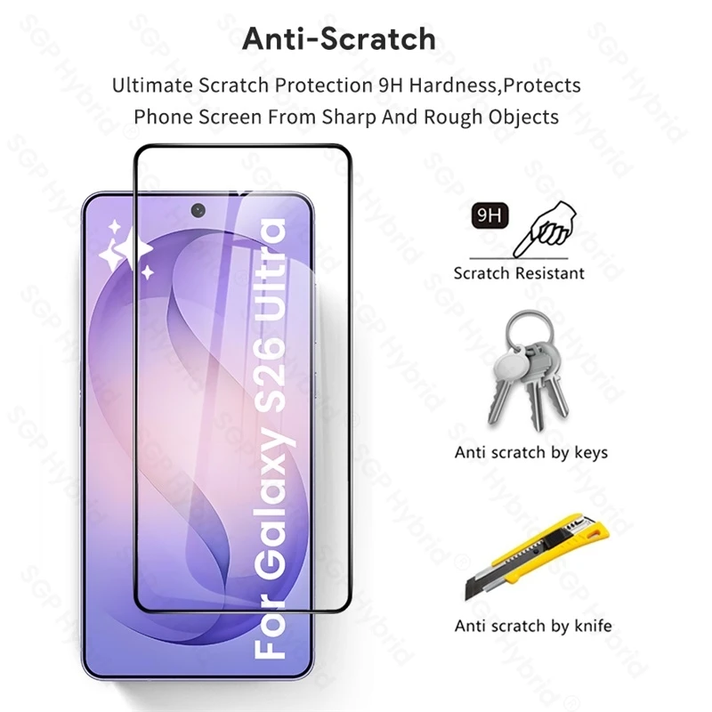 9D Curved Tempered Glass Screen Protector - 5 Pack