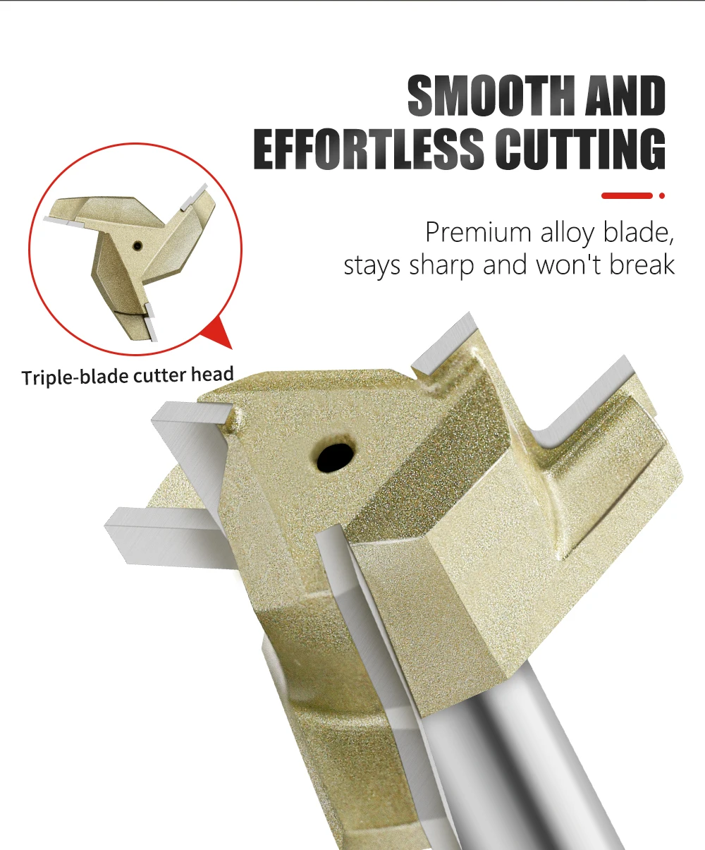 AURWOF 1/2' Schaft Arc Filling Bit in Industriequalität für Holzfräser Holzbearbeitung I13A26Z3R18GD – Detail 3