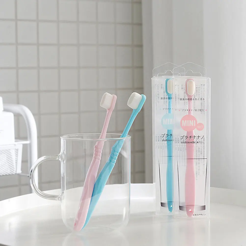 2Pcs 부드러운 강모 칫솔 울트라 칫솔 내구성 있는 디자인 일상 사용을 위한 ..
