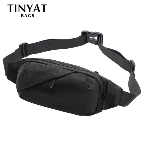 TINYAT 남자 허리 가방 팩, 여행 스포츠 남성 패니 팩, 대형 지갑, 전화 벨트 가방 파우치, 남자 어깨 힙 가방, 4 포켓 3