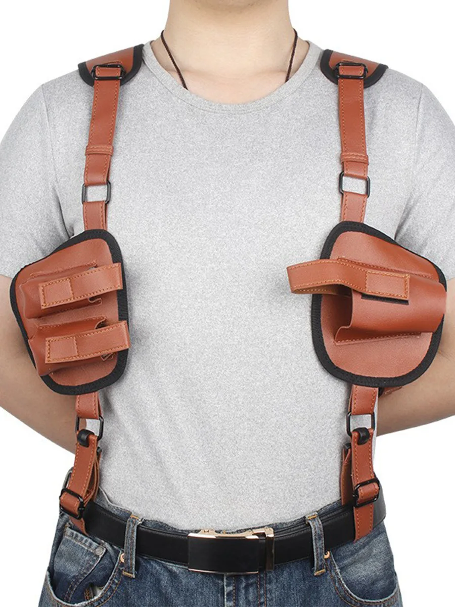 

Medieval Handmade Cowboy Leather Shoulder Holster For Revolver Single Harness Belt Rig Colt Style Gun Holder Cosplay Costume Men