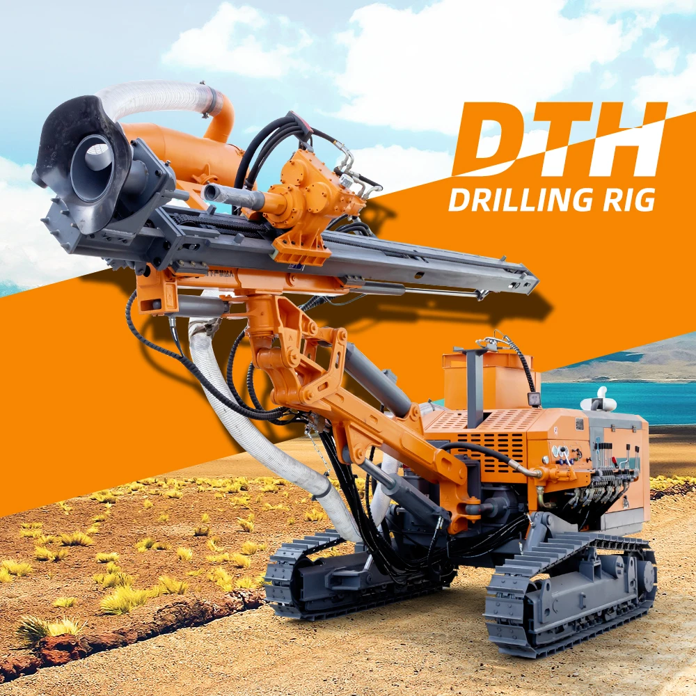 portable hydraulic crawler top hammer hard rock dth mine drill