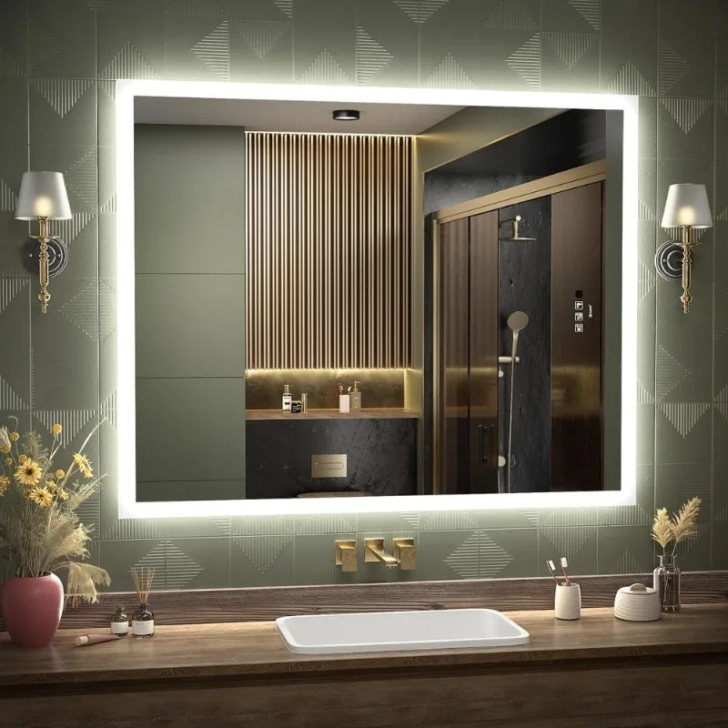 20 x 28 inch LED Bathroom Mirror with Motion Sensor and Bluetooth Speaker, Touch Control Makeup Vanity Mirror Wall Mounted