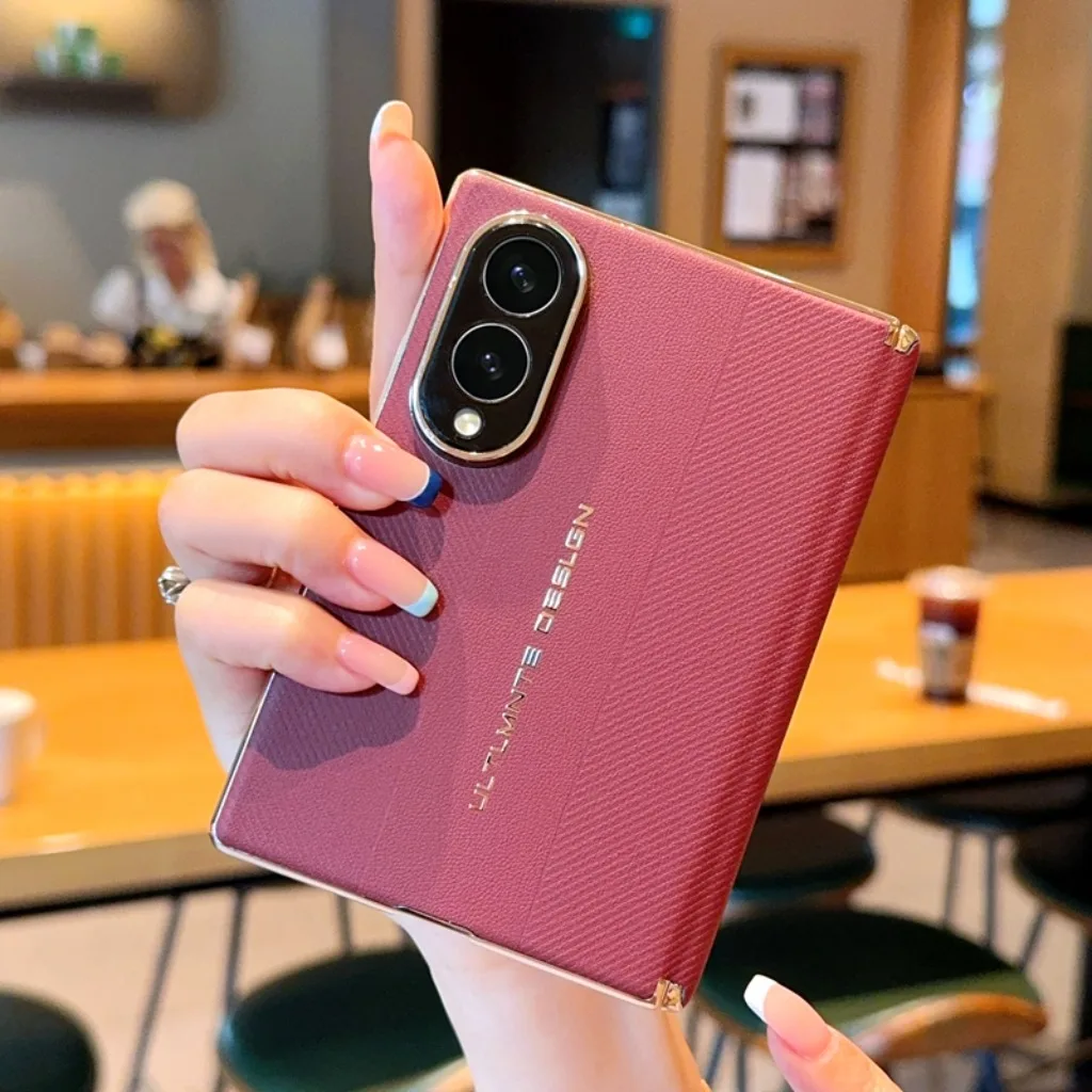 Carbon Fiber Texture PU Leather Shockproof Phone Case with Electroplated Frame