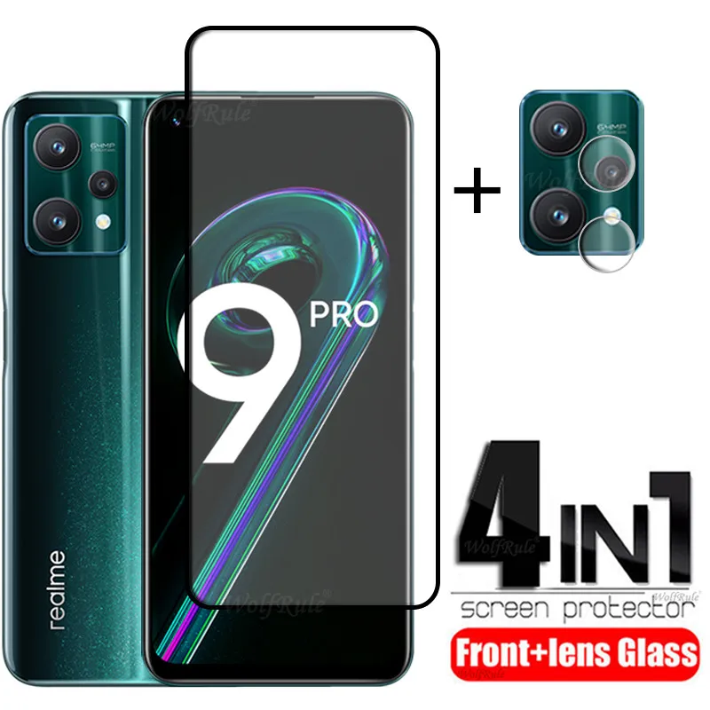 

4-in-1 For OPPO Realme 9 Pro Glass For Realme 9 Pro Tempered Glass 9H Cover Screen Protector For Realme 9 Pro Plus 9i Lens Film